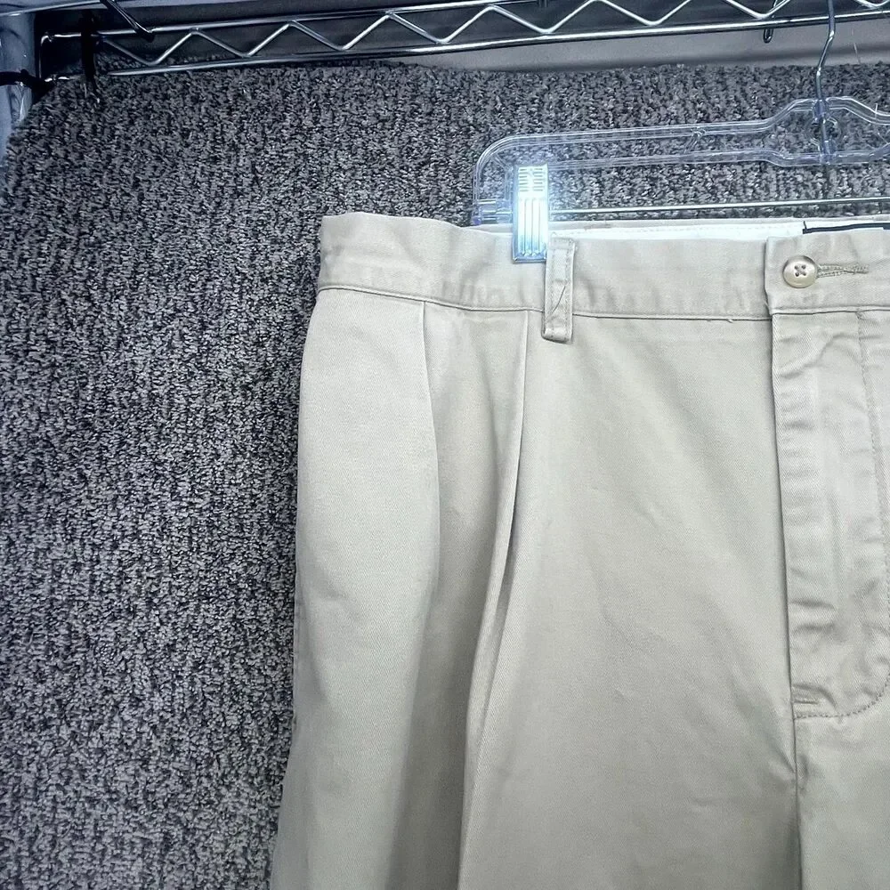 Polo Ralph Lauren Andrew Chino Pants Mens 38x32‎ Beige Pony Logo Pleated Front
